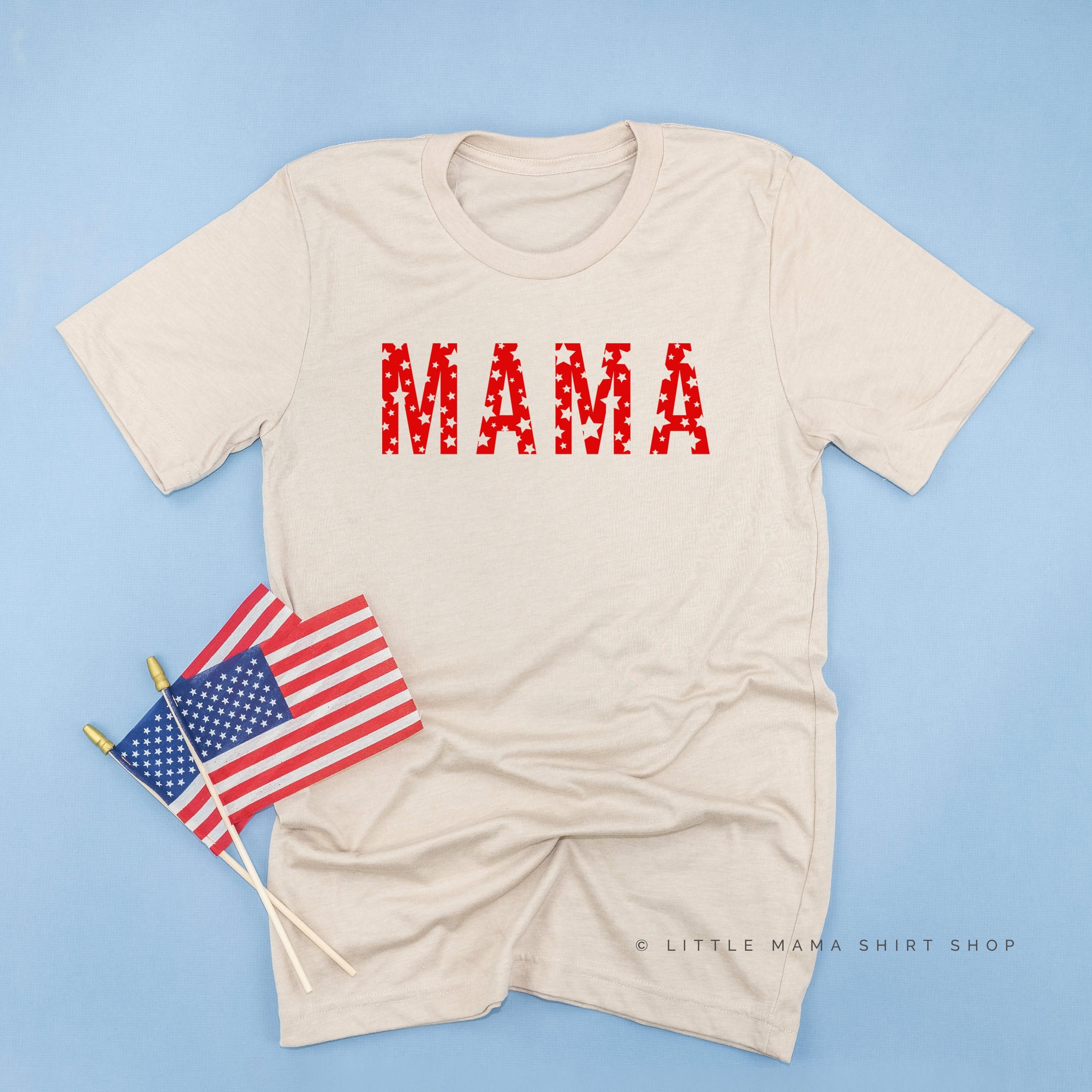 MAMA - STAR PATTERN - Unisex Tee Little Mama Shirt Shop