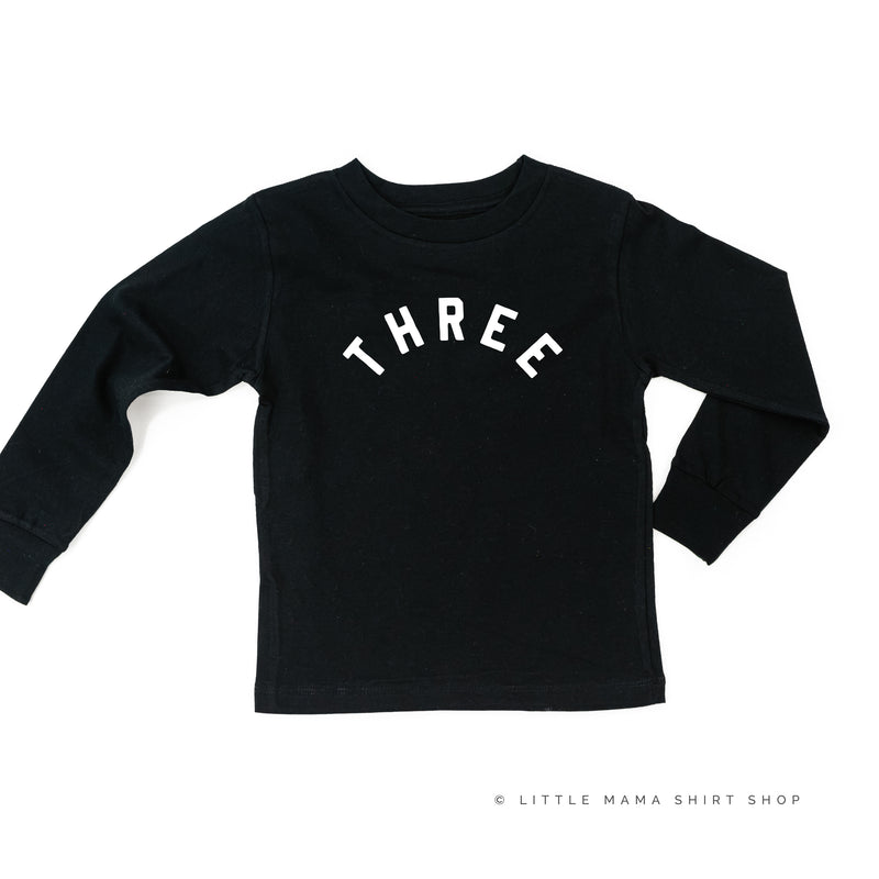 BIRTHDAY NUMBER - BLOCK FONT - Long Sleeve Child Shirt