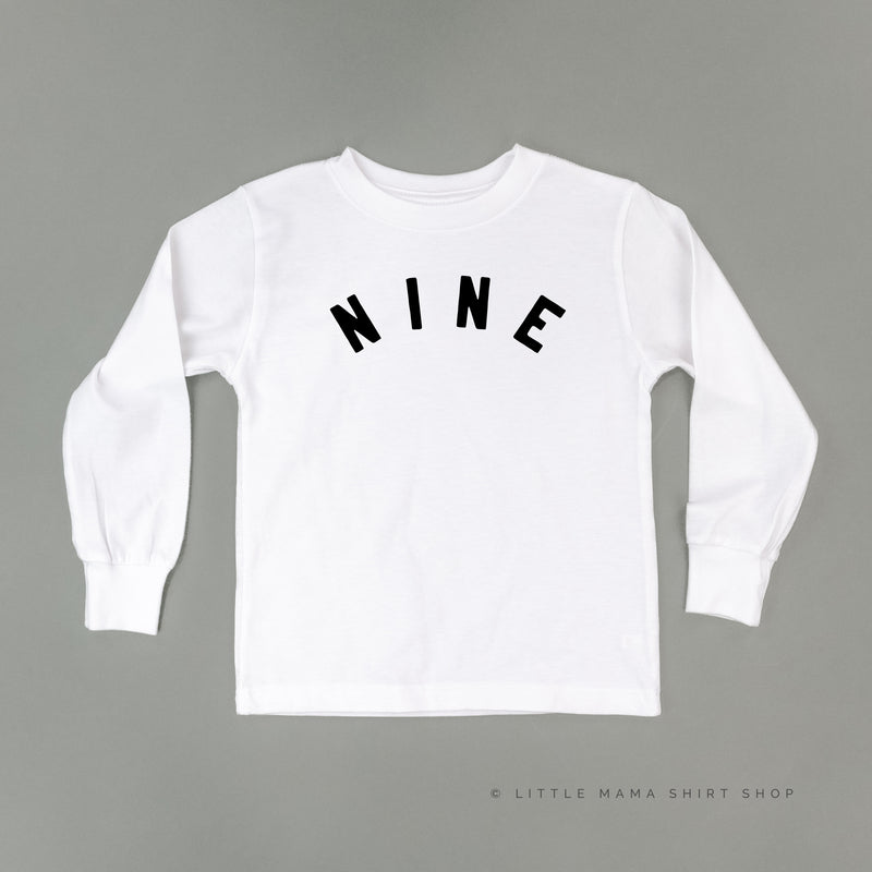 BIRTHDAY NUMBER - BLOCK FONT - Long Sleeve Child Shirt