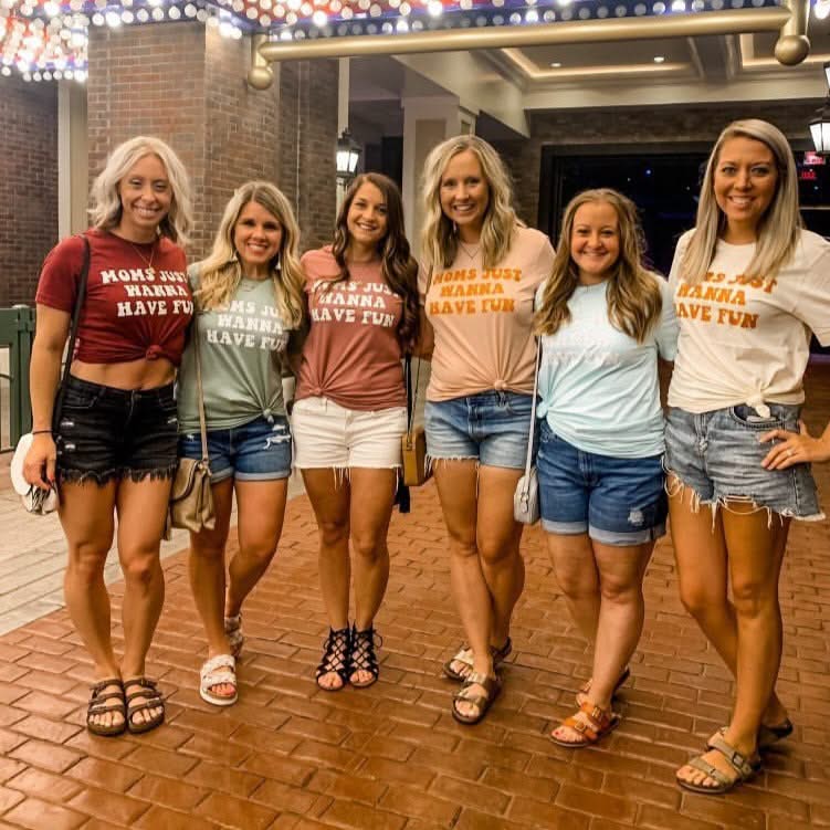 Moms Just Wanna Have Fun - Unisex Tee Little Mama Shirt Shop