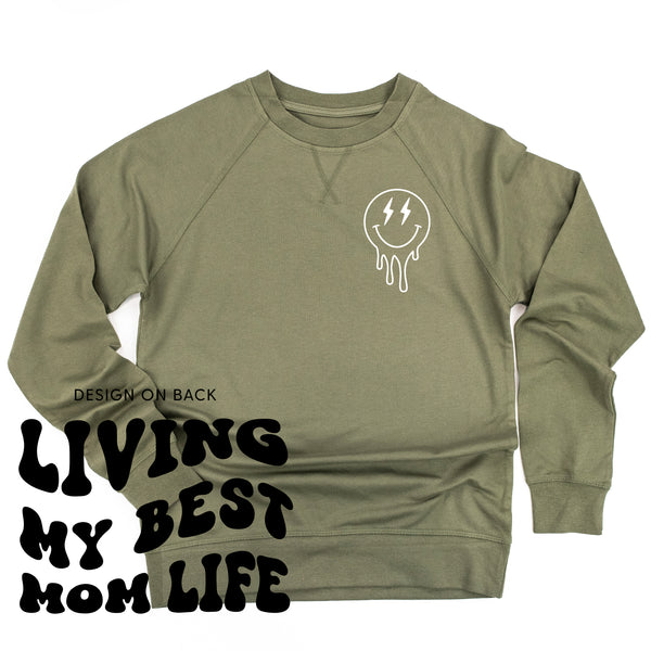 LIVING MY BEST MOM LIFE - (w/ Melty Lightning Eyes) - Lightweight Pullover Sweater