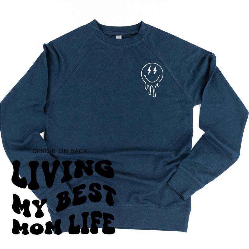 LIVING MY BEST MOM LIFE - (w/ Melty Lightning Eyes) - Lightweight Pullover Sweater
