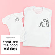 RAINBOW POCKET - THESE ARE THE GOOD OLD DAYS - Set of 2 Matching Shirts Little Mama Shirt Shop