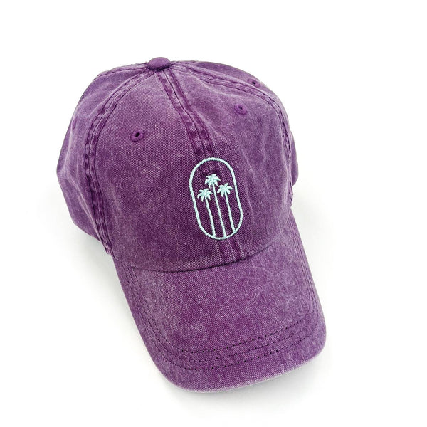 OVAL PALM - Purple w/ Mint - Adult Size Baseball Cap