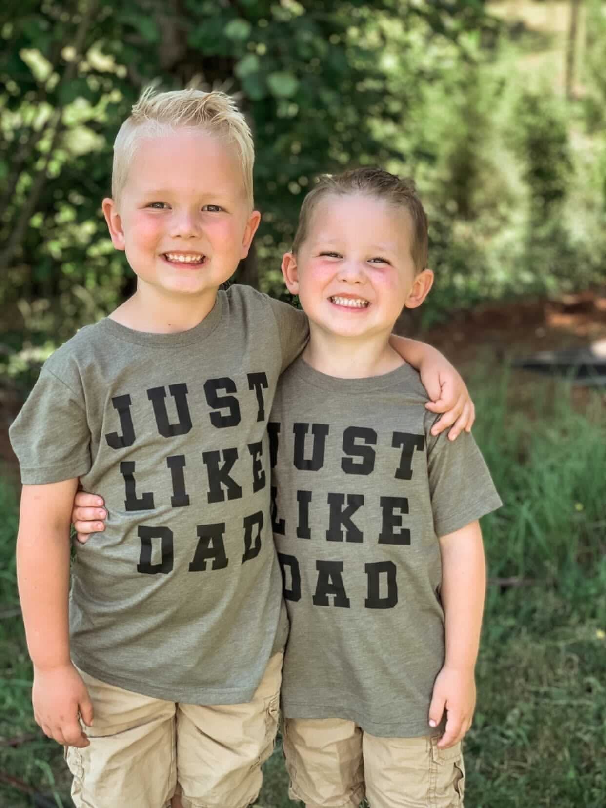 JUST LIKE DAD - Short Sleeve Child Shirt Little Mama Shirt Shop