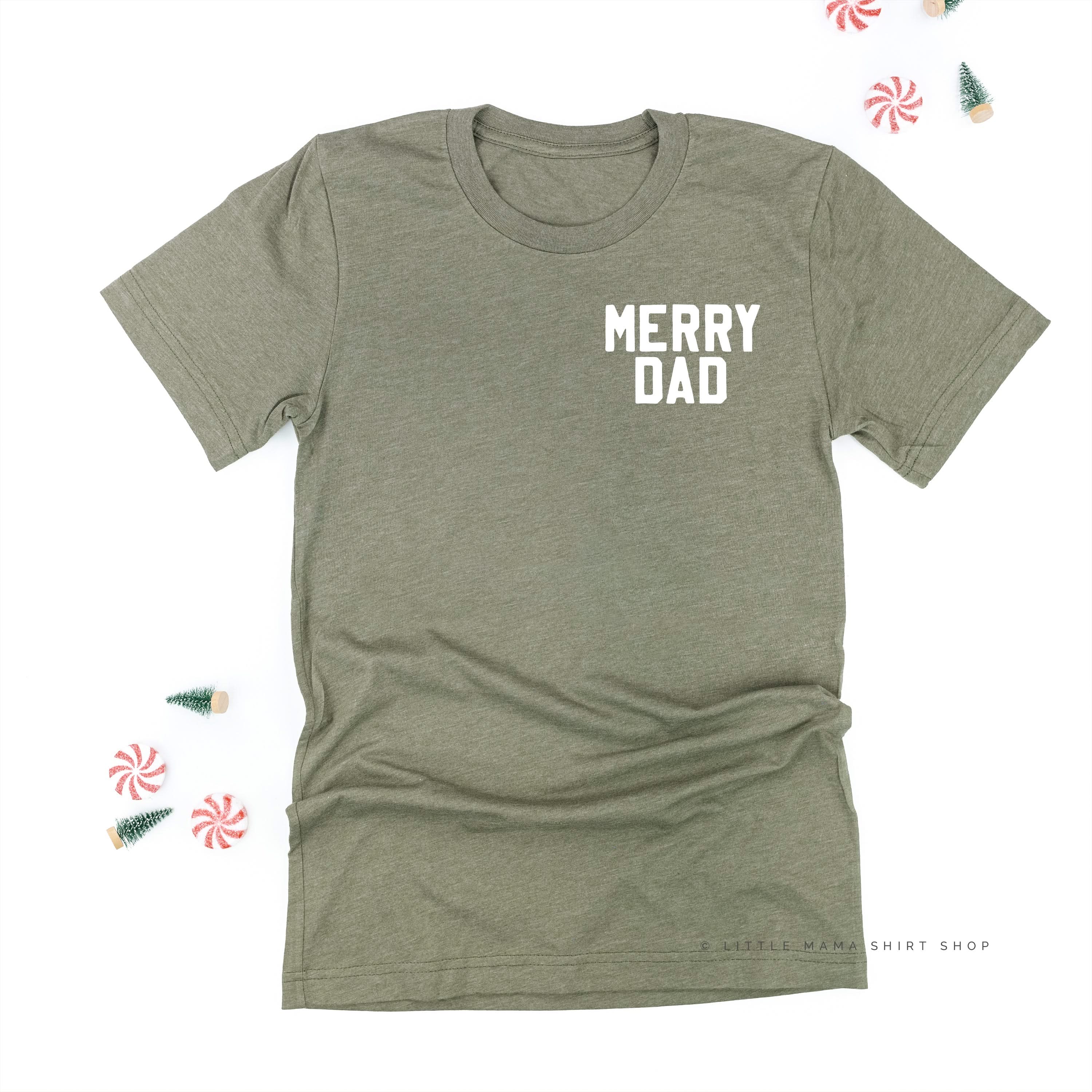 Merry Dad (pocket) - Unisex Tee Little Mama Shirt Shop
