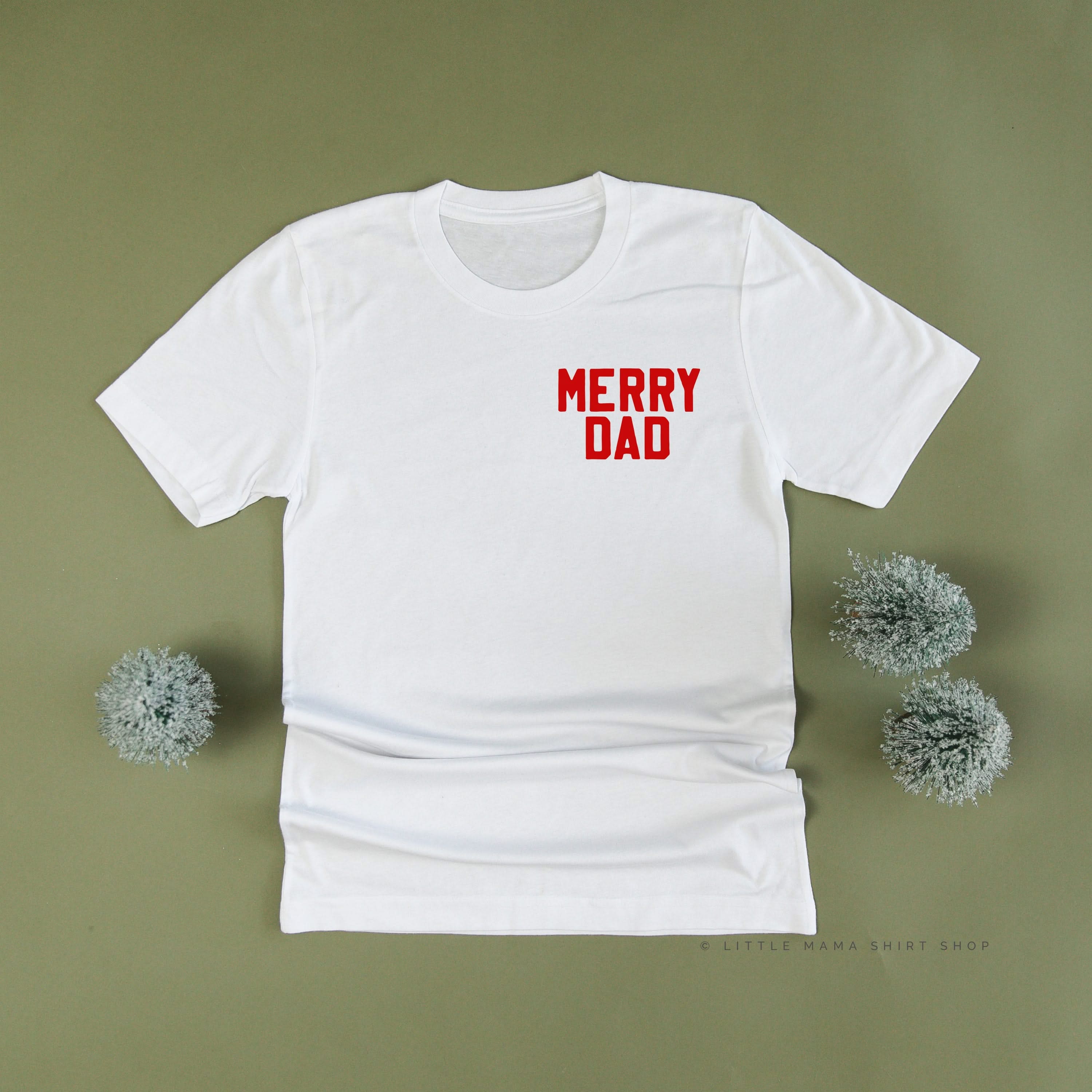 Merry Dad (pocket) - Unisex Tee Little Mama Shirt Shop
