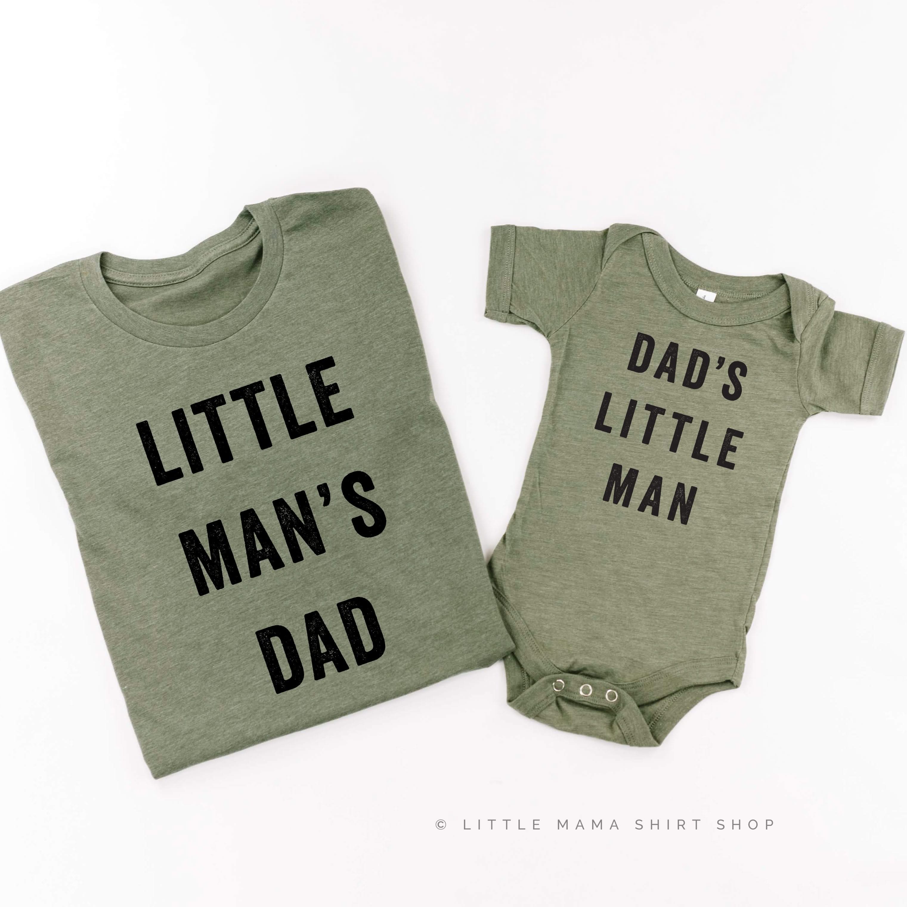 Dad's Little Man Little Man's Dad Set of Tees – Little Mama