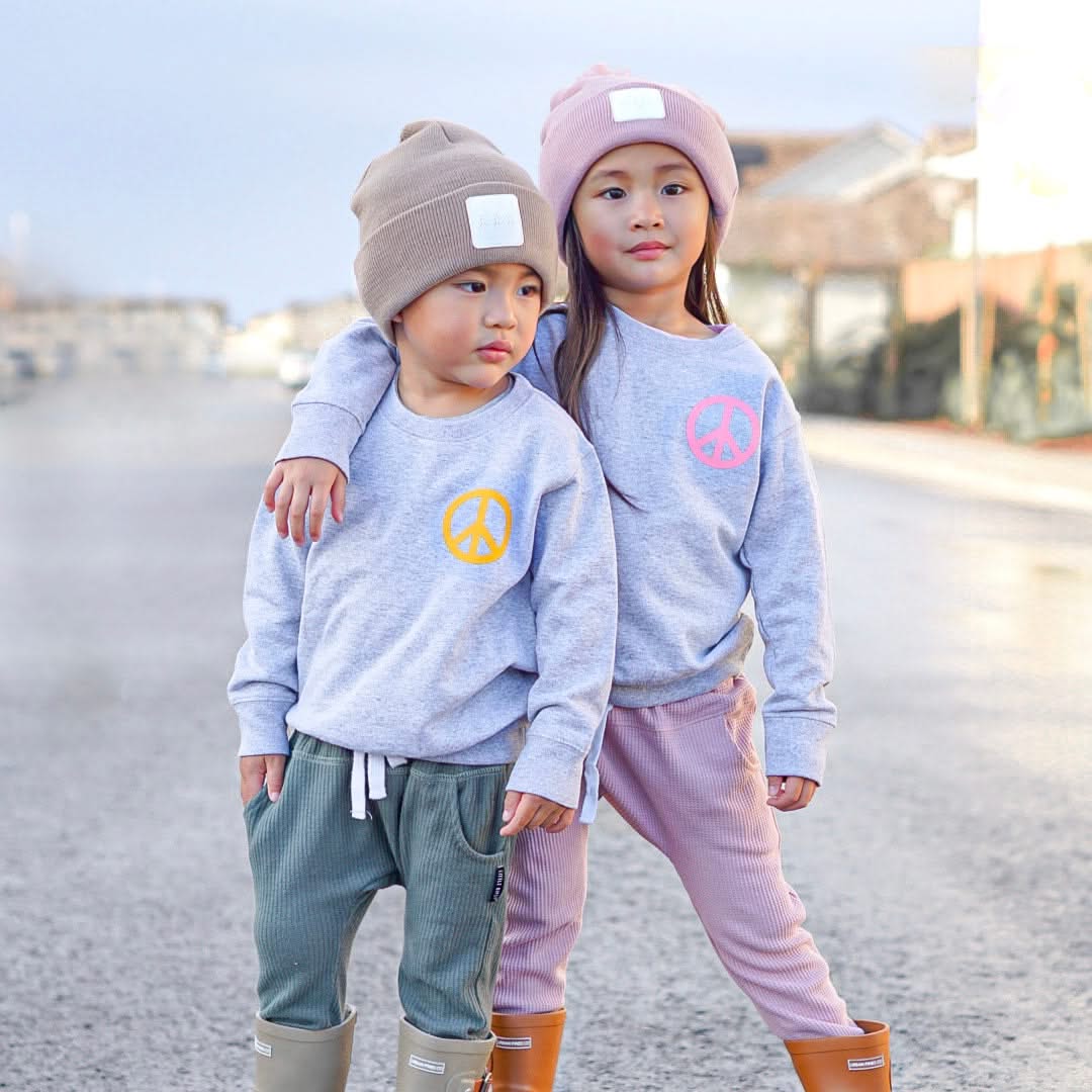 Peace Sign - Pocket Design - Child Sweater Little Mama Shirt Shop