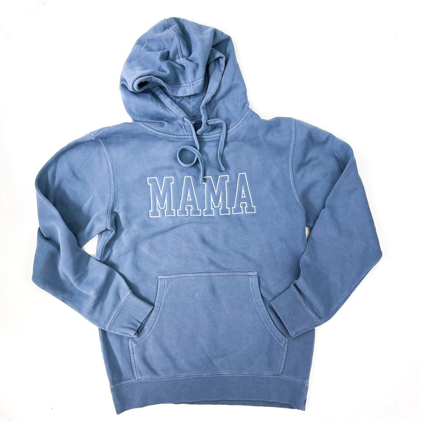 MAMA - Outline - Blue Pigment - Embroidered Hoodie