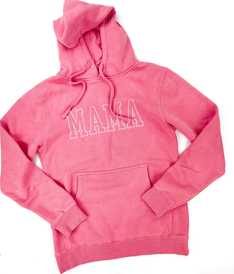 MAMA - Outline - Pink Pigment - Embroidered Hoodie