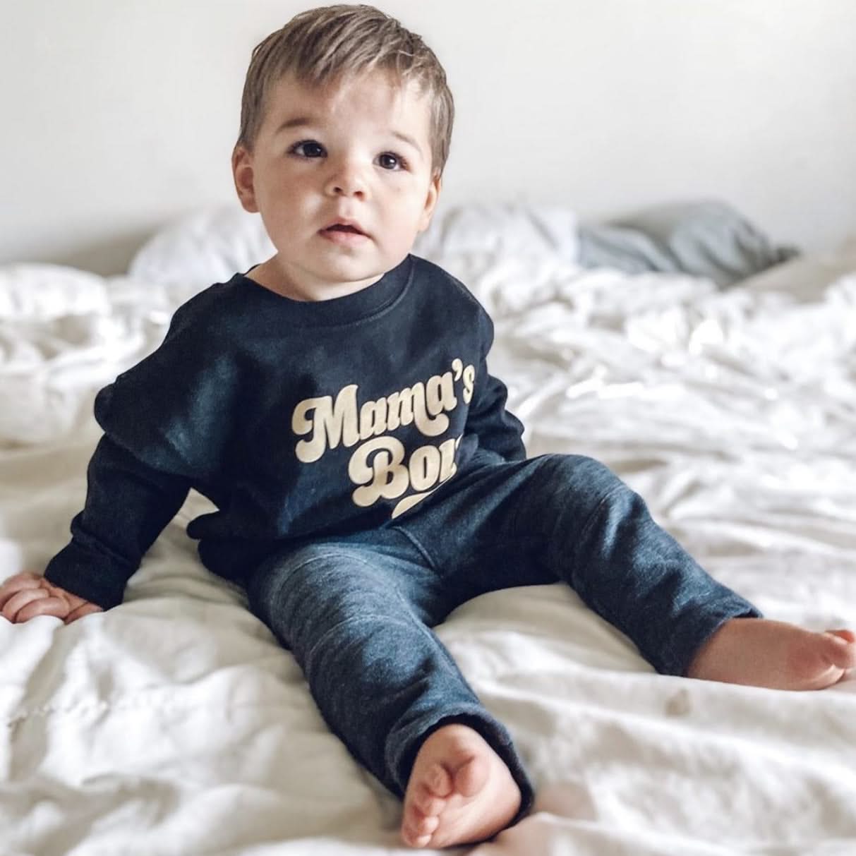 Mama's Boy (Retro) - Child Sweater Little Mama Shirt Shop