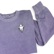 Friendly Ghost - Embroidered Pigment Crewneck