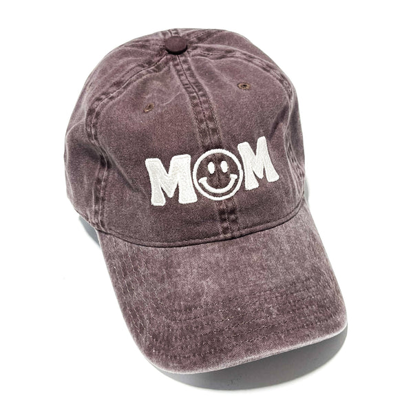 MOM - (Smile O) - Brown Baseball Cap