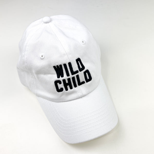 WILD CHILD - Child Size - White Baseball Cap
