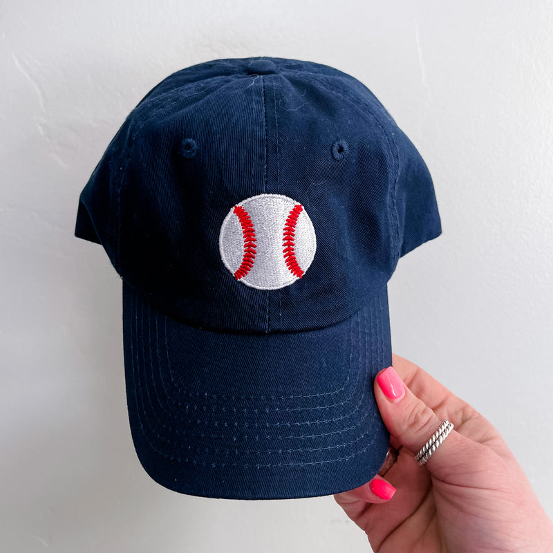 CHILD SIZE Baseball Cap - Navy w/ Solid Baseball