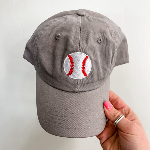 CHILD SIZE Baseball Cap - Gray w/ Solid Baseball