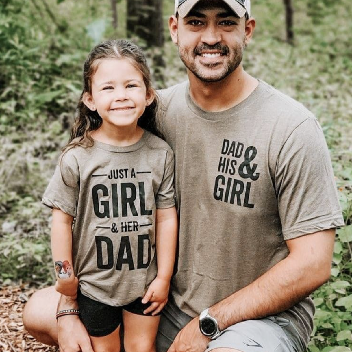 Dad + His Girl / Just a Girl and Her Dad - Set of 2 Shirts Little Mama Shirt Shop