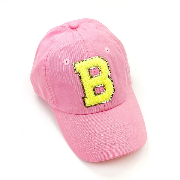 Limited Edition Varsity Initials - Pink w/ Yellow - Child Baseball Cap