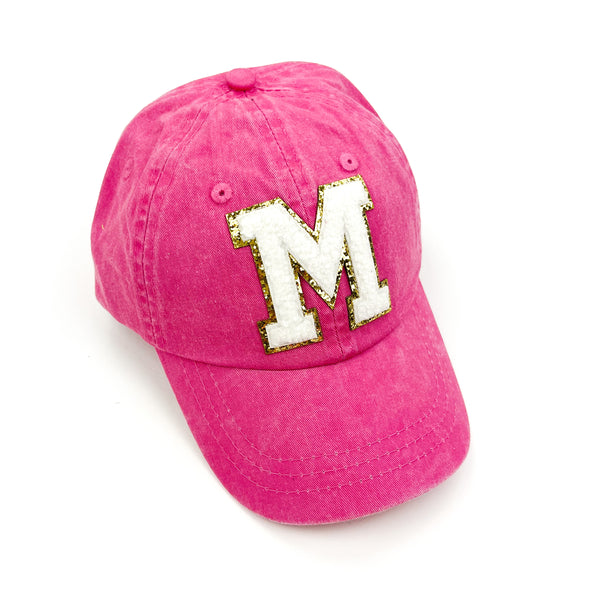 Limited Edition Varsity Initials - Dark Pink w/ White - Child Baseball Cap