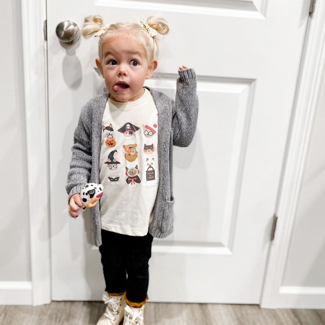 Halloween Kitties - Featuring @HeyCuteDesign - Short Sleeve Child Shirt Little Mama Shirt Shop
