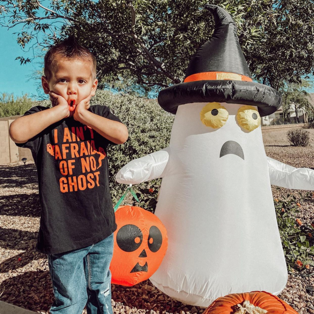 I Ain't Afraid of No Ghost - Short Sleeve Child Shirt Little Mama Shirt Shop