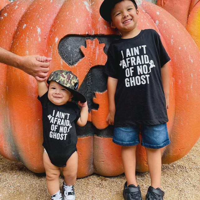 I Ain't Afraid of No Ghost - Short Sleeve Child Shirt Little Mama Shirt Shop