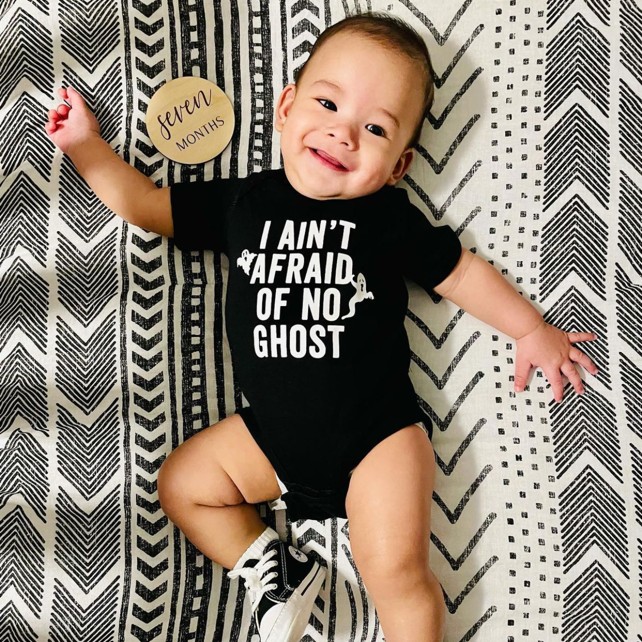 I Ain't Afraid of No Ghost - Short Sleeve Child Shirt Little Mama Shirt Shop