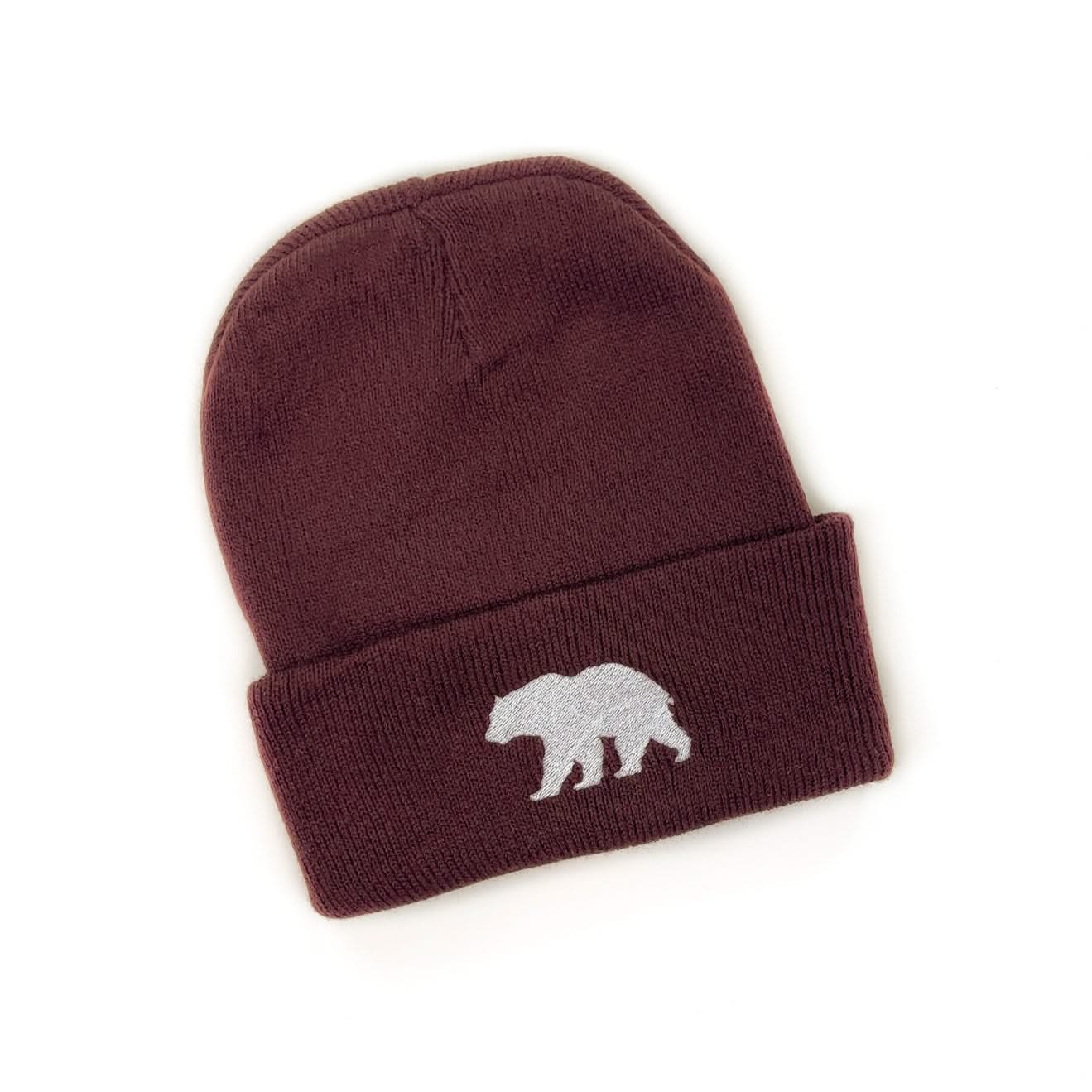 Child Beanie - Bear - Brown w/ White Little Mama Shirt Shop LLC