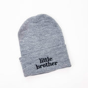 Child Beanie - Little Brother - Gray w/ Black Little Mama Shirt Shop LLC