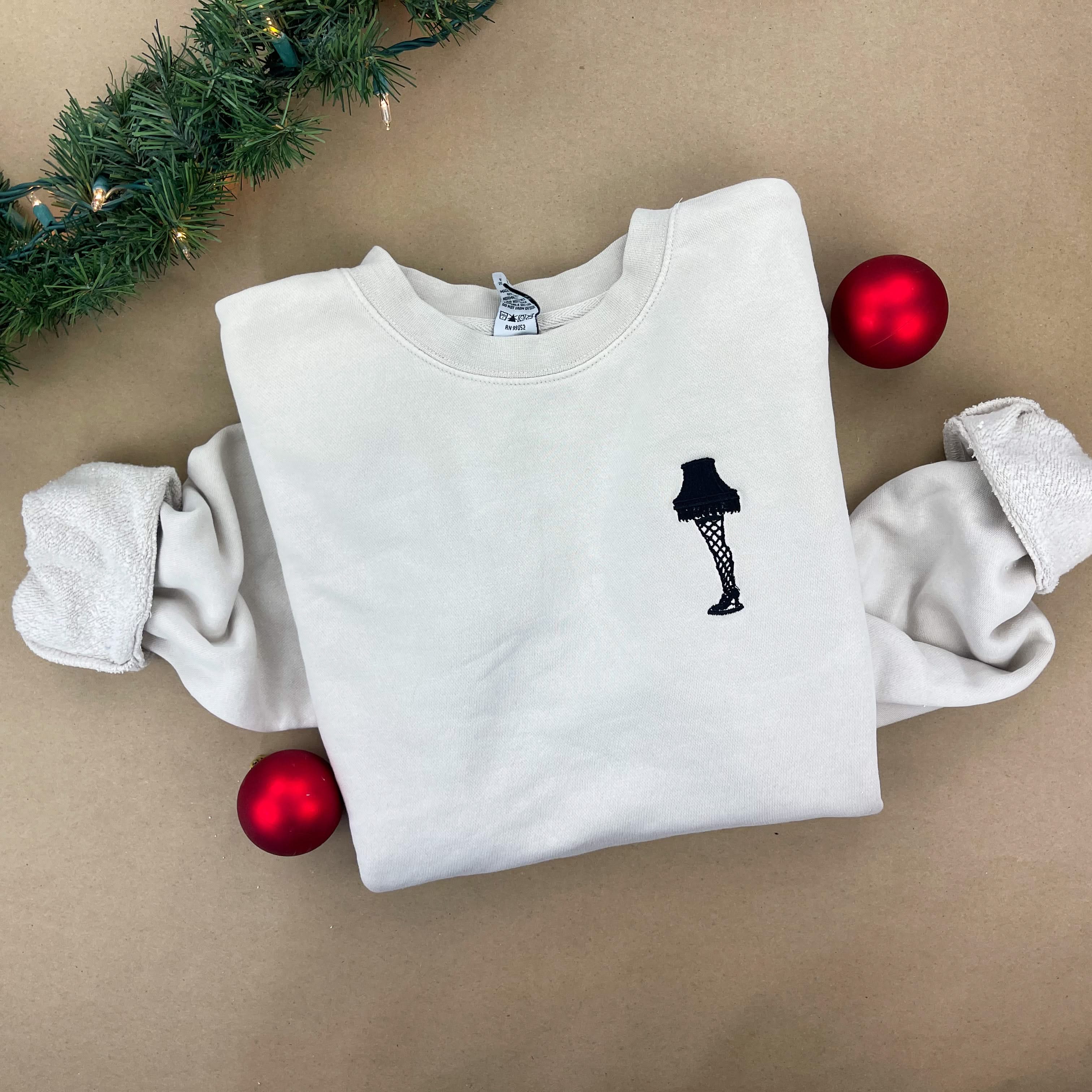 Christmas Story Leg Lamp - Embroidered Pigment Crewneck