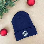 Snowflake - Navy w/ White - Adult Beanie