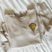 Embroidered Sweatshirt (2 Styles) - Tired Moms Club Melting Smiley Little Mama Shirt Shop LLC