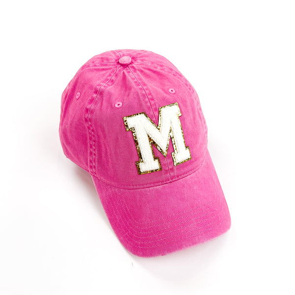 ADULT SIZE - Limited Edition Varsity Initials - Team Pink w/ White - Baseball Cap