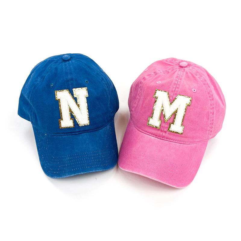 ADULT SIZE - Limited Edition Varsity Initials - True Blue w/ White - Baseball Cap