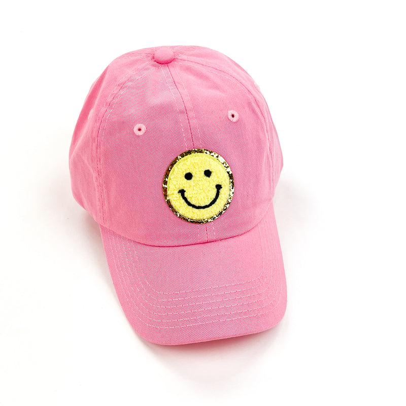 CHILD SIZE - Limited Edition Patch Hat - Pink w/ Yellow Smiley