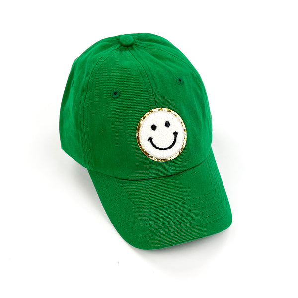 CHILD SIZE - Limited Edition Patch Hat - Kelly Green w/ White Smiley