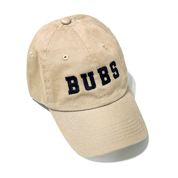 BUBS - Child Size - Curved Brim Hat - Khaki w/ Black