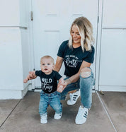 Wild Thing - You Make My Heart Sing | Set of 2 Black Shirts Little Mama Shirt Shop
