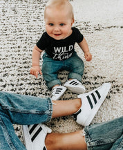 Wild Thing - You Make My Heart Sing | Blush w/ White Adult - Black w/ White Child | Set of 2 Shirts Little Mama Shirt Shop