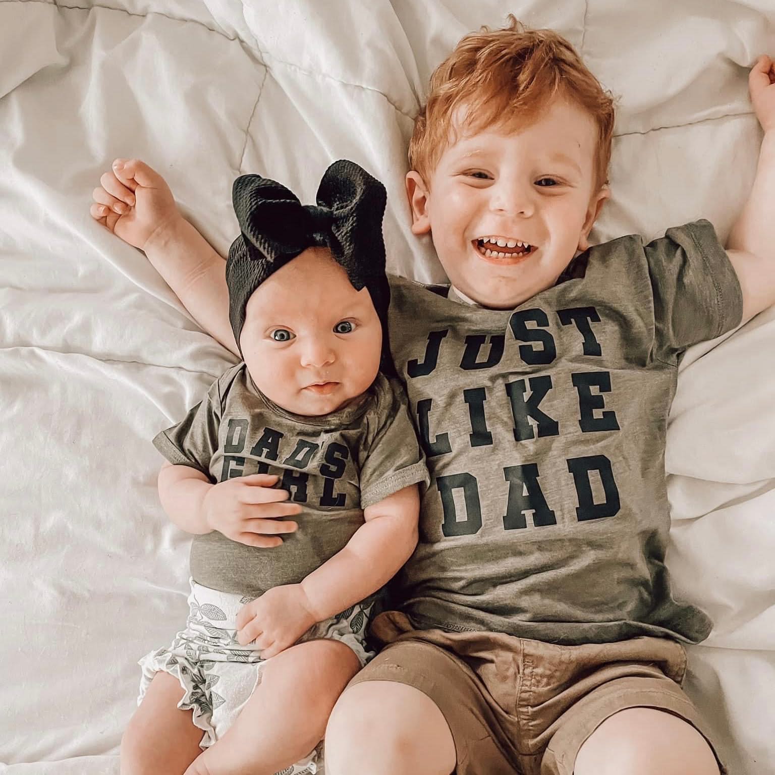 JUST LIKE DAD - Short Sleeve Child Shirt Little Mama Shirt Shop