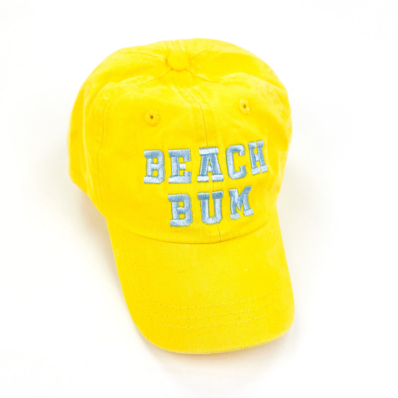 BEACH BUM - Child Size Hat - Yellow w/ Blue