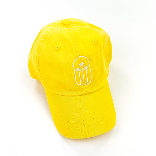 OVAL PALM - Child Size Hat - Yellow w/ White