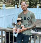 DAD - Arched Varsity - Unisex Tee Little Mama Shirt Shop