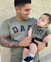 DAD - Arched Varsity - Unisex Tee Little Mama Shirt Shop