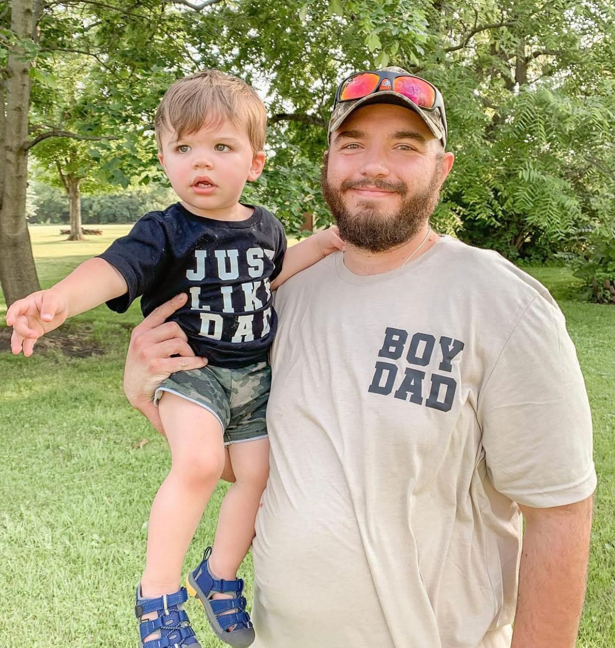 JUST LIKE DAD - Short Sleeve Child Shirt Little Mama Shirt Shop