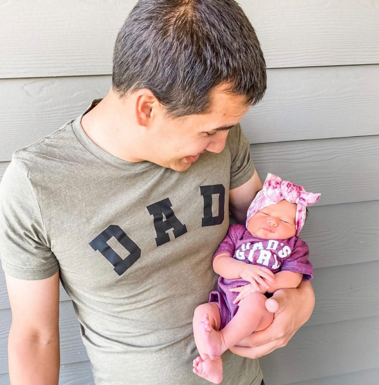 DAD - Arched Varsity - Unisex Tee Little Mama Shirt Shop