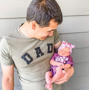 DAD - Arched Varsity - Unisex Tee Little Mama Shirt Shop