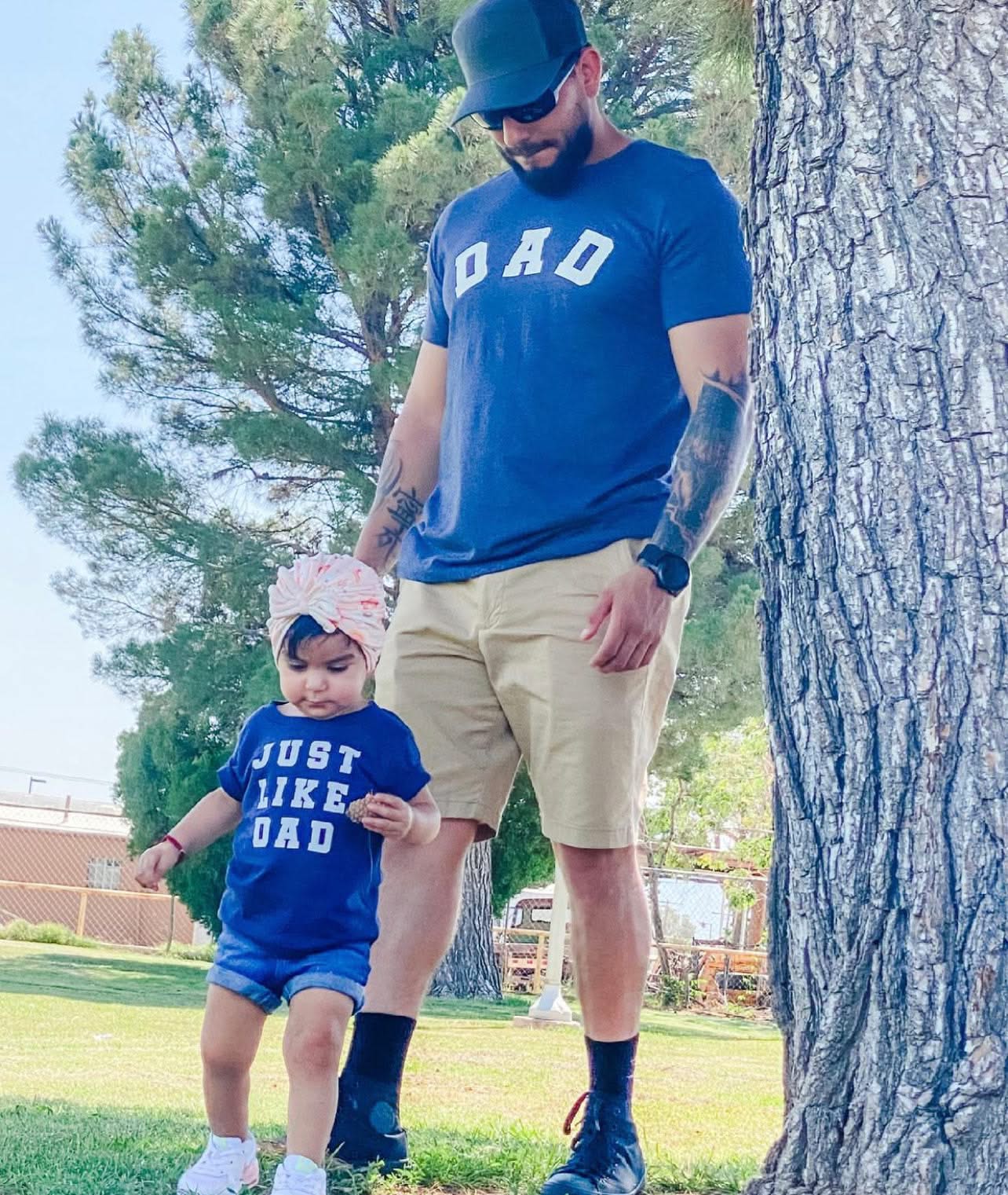 JUST LIKE DAD - Short Sleeve Child Shirt Little Mama Shirt Shop