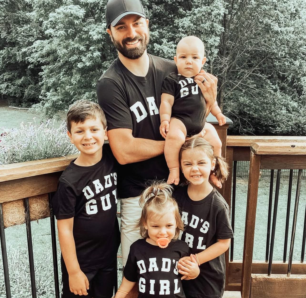 DAD - Arched Varsity - Unisex Tee Little Mama Shirt Shop